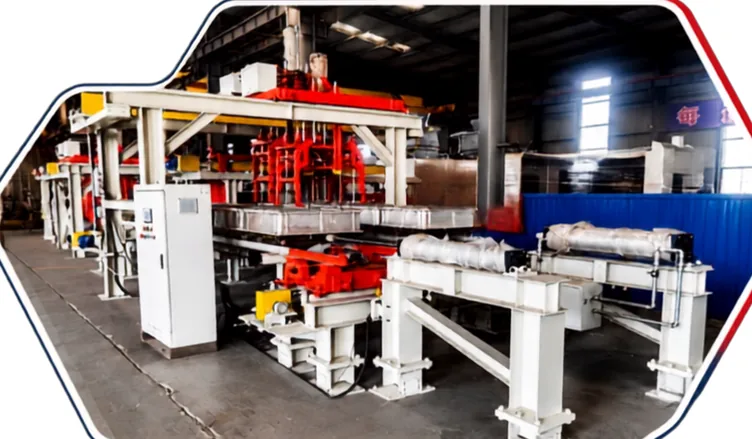 Horizontal parting flaskless molding line with red mold handling