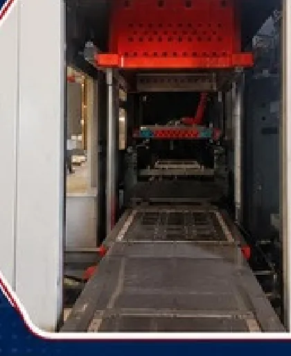 Inside view of horizontal molding machine sand chamber