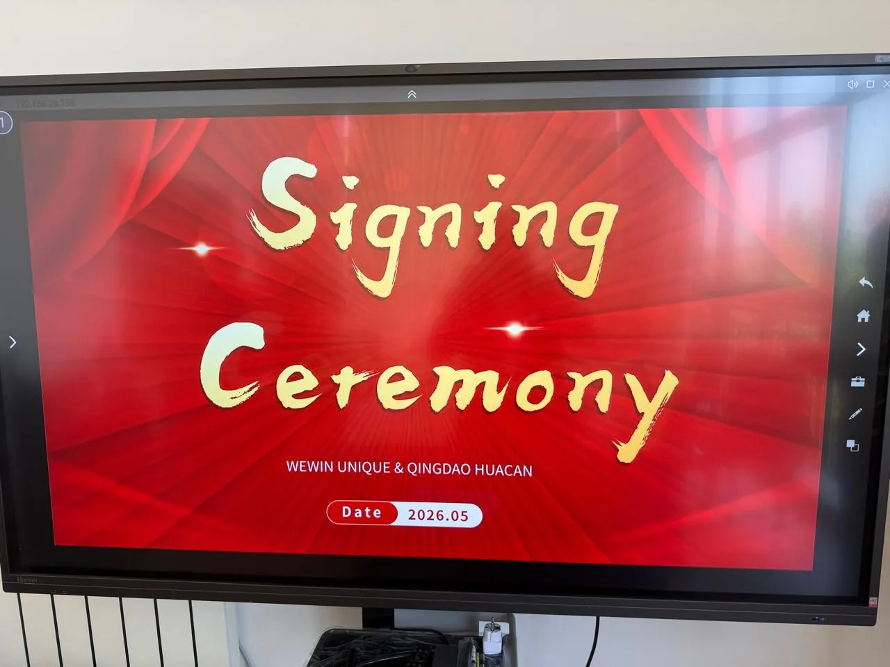 Signing Ceremony - WEWIN Unique and Qingdao Huacan, May 2026