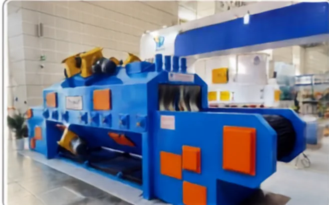 Roller conveyor pass-through shot blasting machine